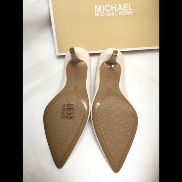 Michael Kors Flex Pump Heels Leather Vanilla Ivory - Picture 9 of 15